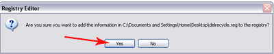Add to registry: select YES