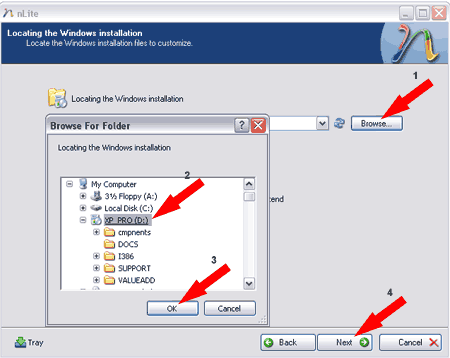 Locating the Windows installation