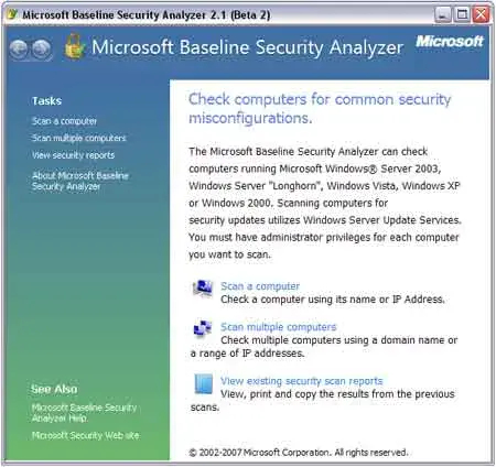 Microsoft Baseline Security Analyzer