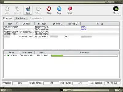 Ophcrack Deciphering Windows Login Passwords Ophcrack Deciphering Windows Login Passwords