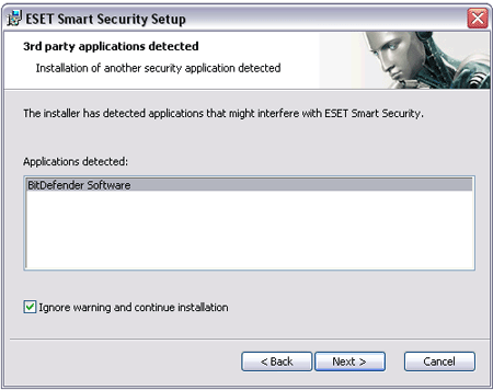 ESET BitDefender Problem ESET BitDefender Problem