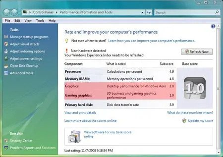Vista Score not updating Vista Score not updating