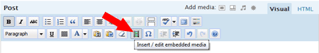 Click the option to insert/edit embedded media