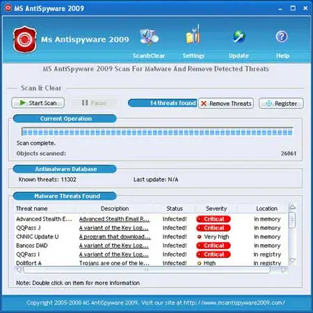 MS Antispyware 2009 Screenshot MS Antispyware 2009 Screenshot