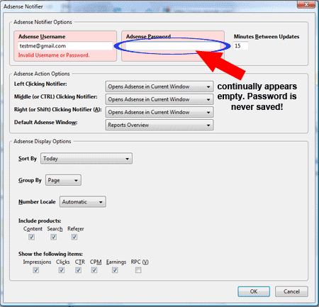 Adsense Notifier Password Prompting Problem Adsense Notifier Password Problem