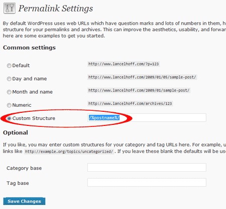 WordPress Custom Permalink Settings WordPress Custom Permalink Settings