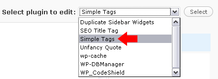 Select the Simple Tags Plugin Select the Simple Tags Plugin