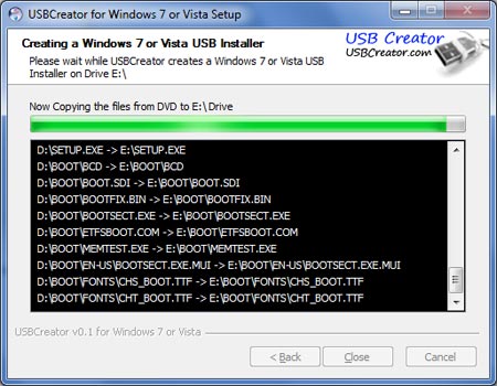 USB Creator Win7 Install Page