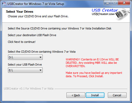 USB Creator For Windows 7 or Vista