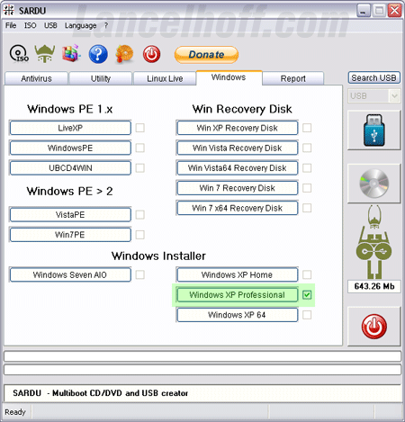 SARDU USB Windows XP Installer